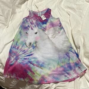 Children’s place S unicorn horse racerback tank nightgown NWT pink purple